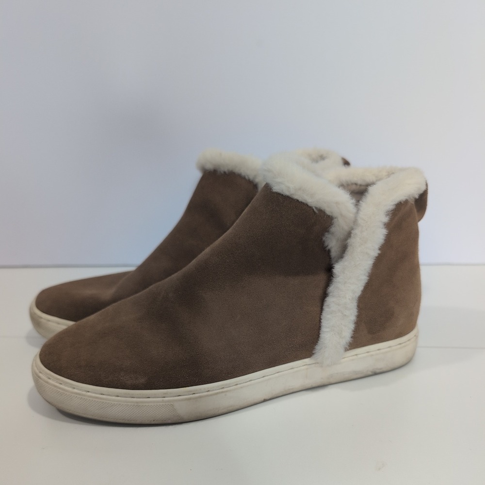 Birdies The Gamine Brown Suede Faux Fur Lined Sneaker Boots Womens 8.5